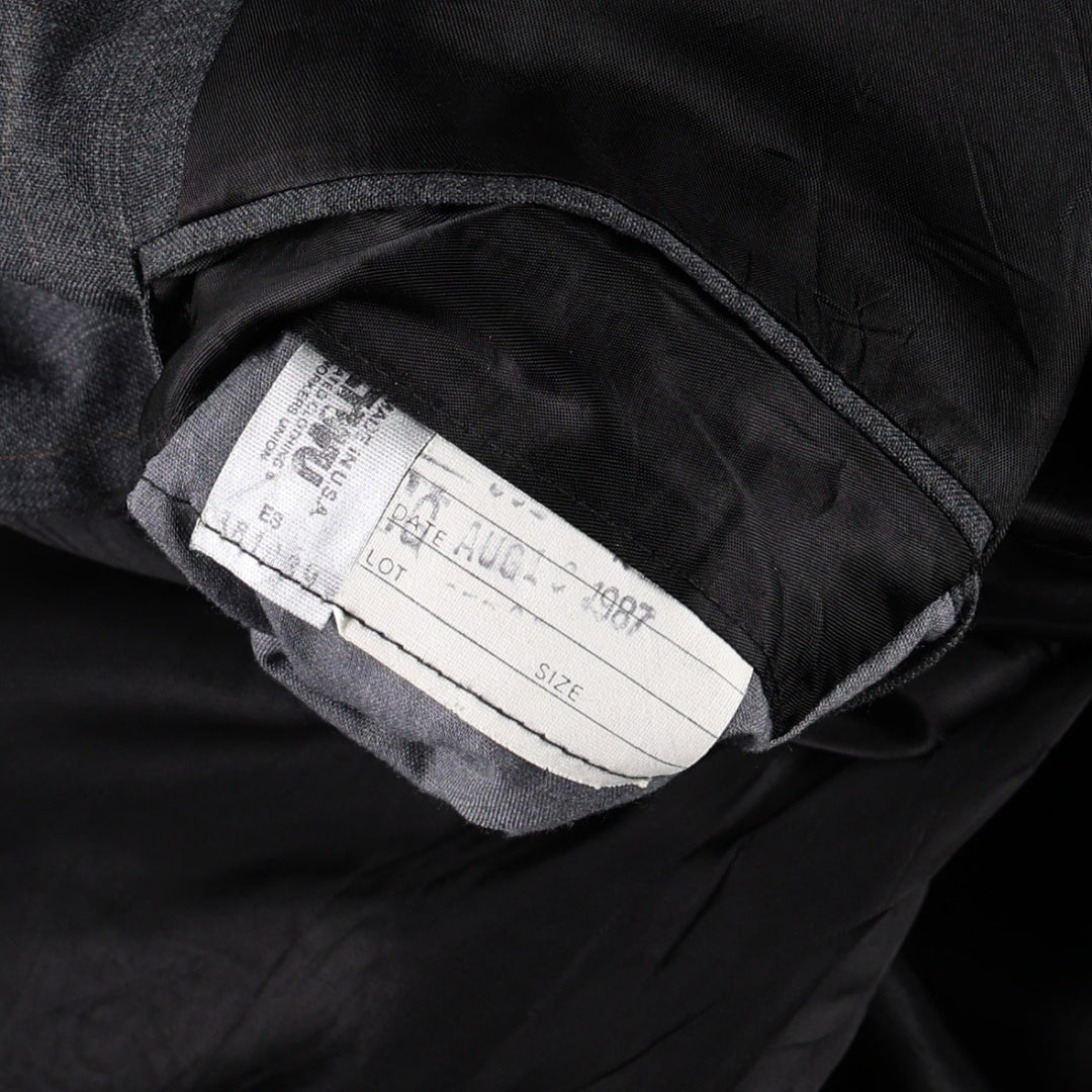 Burberry's RALEIGHS Stripe Pattern Wool Tailored Jacket, Men's Size L (approx.) unclear Charcoal Vintage Second Hand