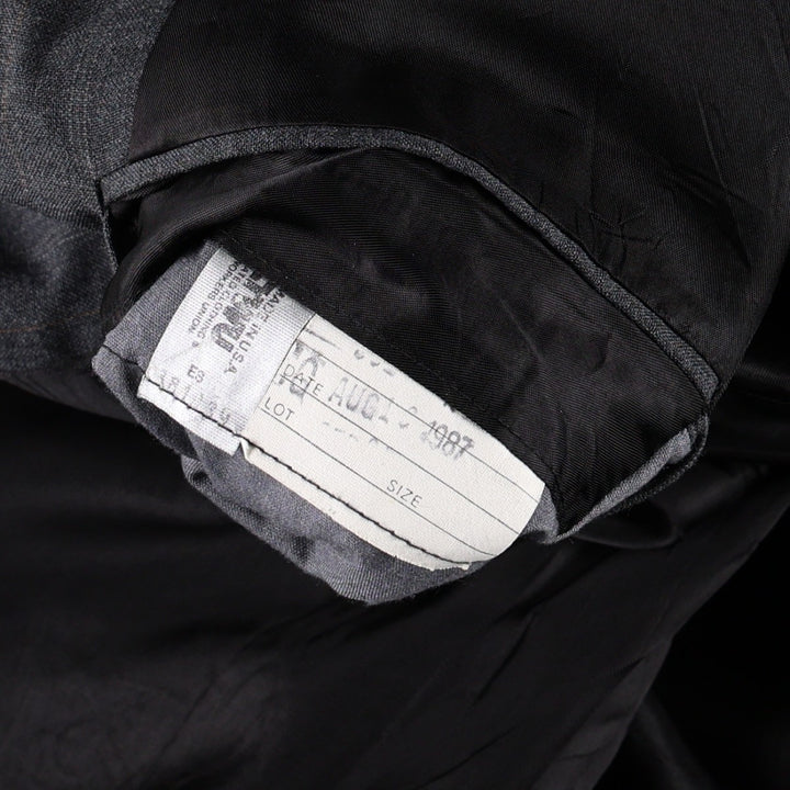 Burberry's RALEIGHS Stripe Pattern Wool Tailored Jacket, Men's Size L (approx.) unclear Charcoal Vintage Second Hand