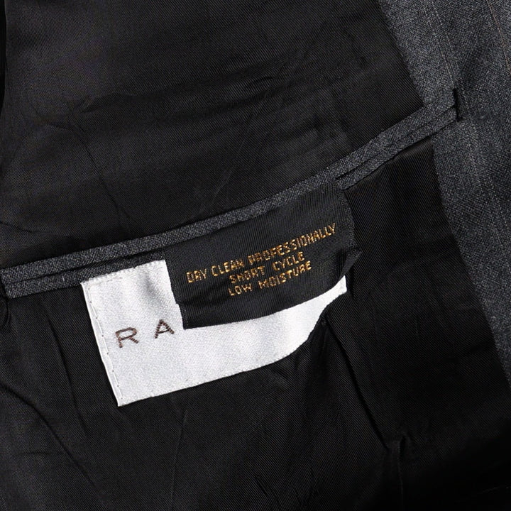 Burberry's RALEIGHS Stripe Pattern Wool Tailored Jacket, Men's Size L (approx.) unclear Charcoal Vintage Second Hand