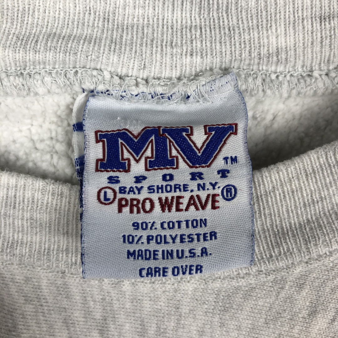 90'S MV SPORT USNAVY Print Sweatshirt, Made in USA, Men's Size L (Equivalent), Vintage cotton gray type Vintage Second Hand