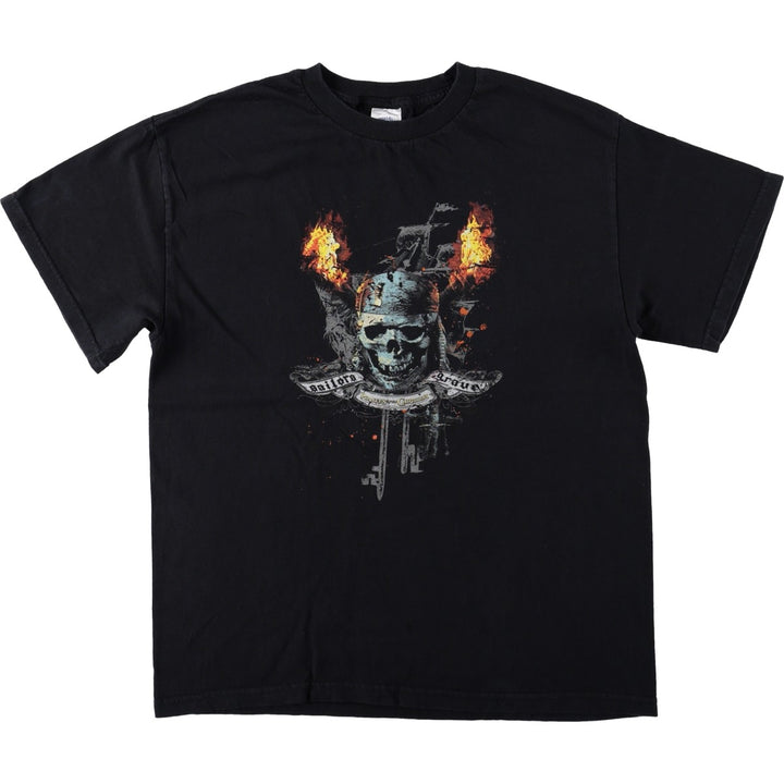 2000'S TENNESSEE RIVER PIRATES OF THE CARIBBEAN Movie T-shirt, Men's Size L (approx.) cotton black type Vintage Second Hand
