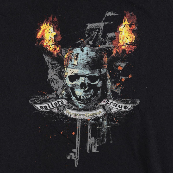 2000'S TENNESSEE RIVER PIRATES OF THE CARIBBEAN Movie T-shirt, Men's Size L (approx.) cotton black type Vintage Second Hand