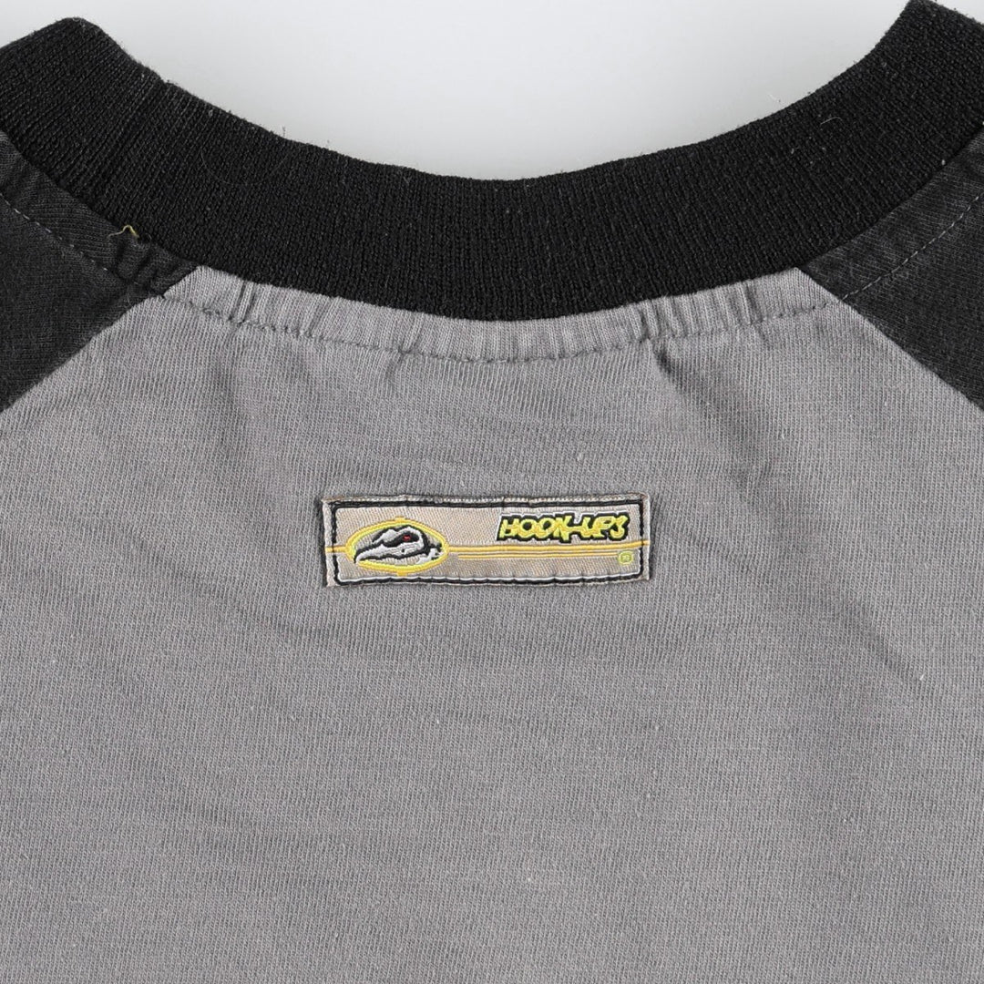 HOOK-UPS Surf Skate T-Shirt, Men's Size L (equivalent) cotton gray type Vintage Second Hand