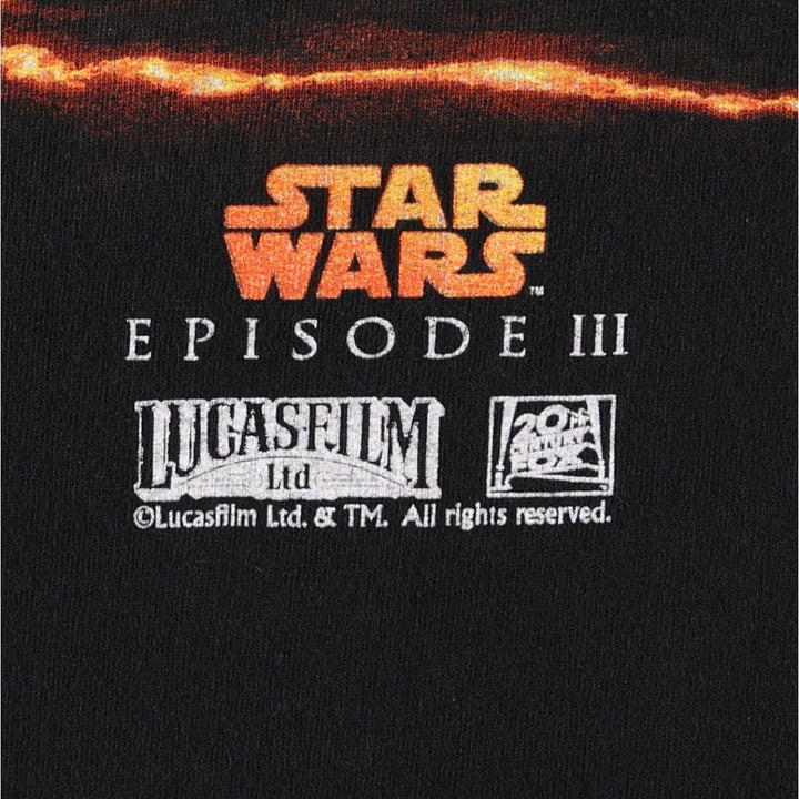 2000'S YAZBEK STAR WARS Movie T-shirt, Men's XL equivalent. cotton black type Vintage Second Hand