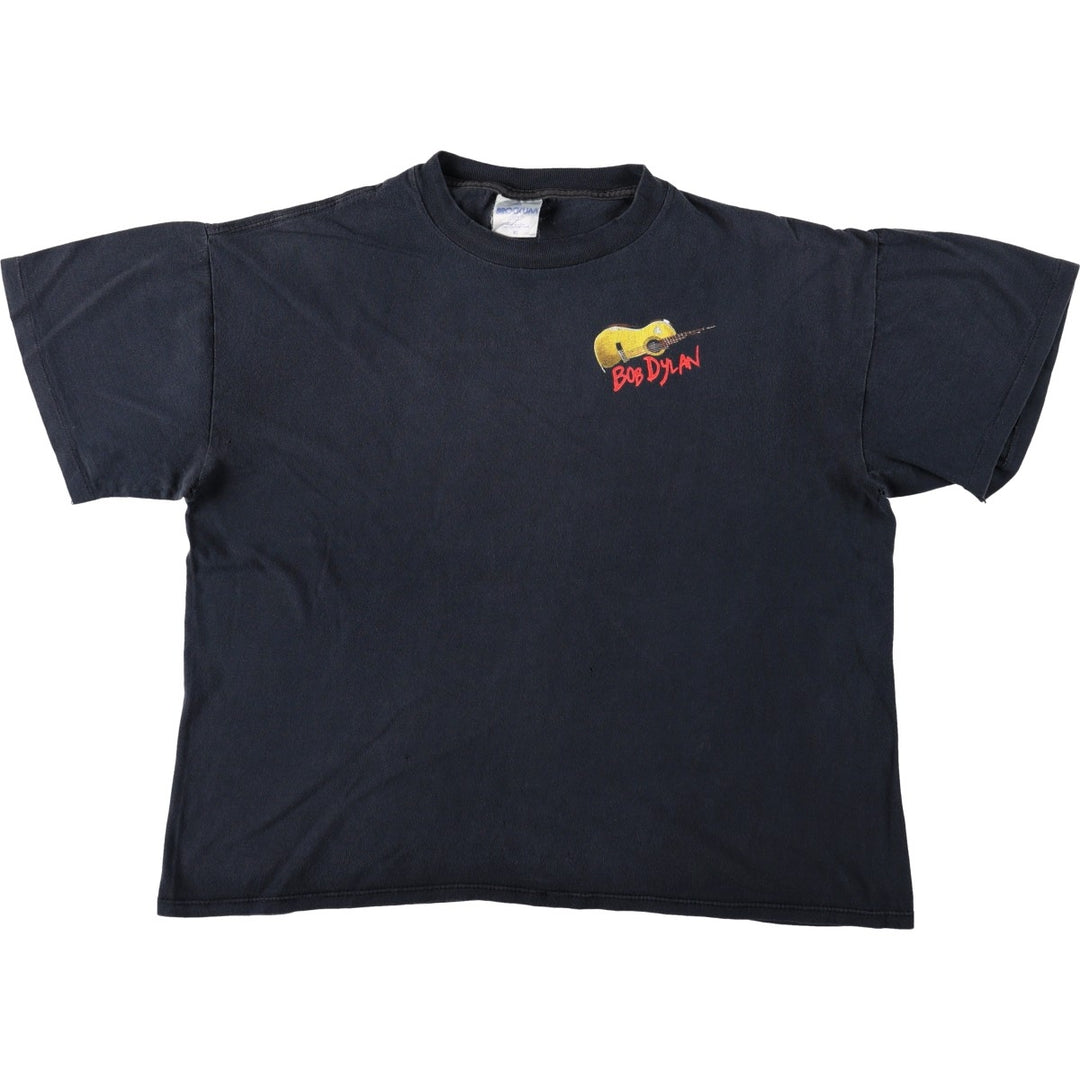 90'S THE BROCKUM GROUP BOB DYLAN Band T-shirt, Made in USA, Men's XL equivalent, Vintage cotton black type Vintage Second Hand