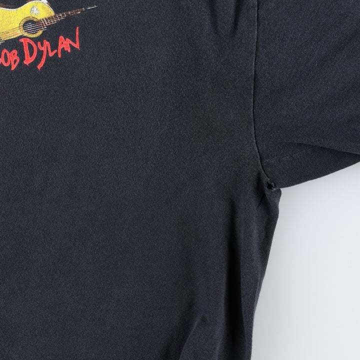 90'S THE BROCKUM GROUP BOB DYLAN Band T-shirt, Made in USA, Men's XL equivalent, Vintage cotton black type Vintage Second Hand
