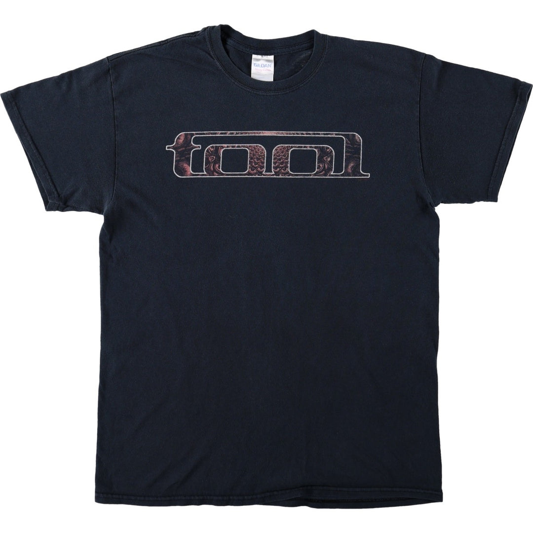 00'S Gildan Tool Band T-shirt, Men's M size cotton black type Vintage Second Hand