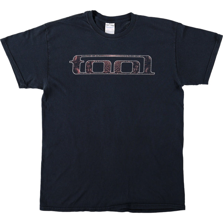 00'S Gildan Tool Band T-shirt, Men's M size cotton black type Vintage Second Hand