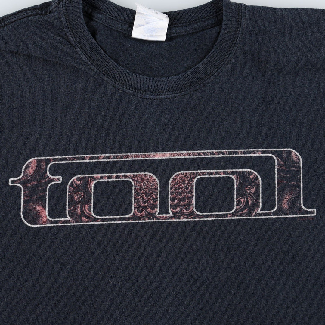 00'S Gildan Tool Band T-shirt, Men's M size cotton black type Vintage Second Hand