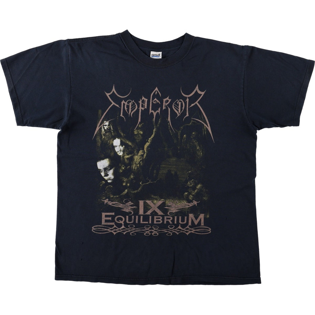 Anvil Emperor IX Equilibrium Album Band T-Shirt (Men's Size L) cotton black type Vintage Second Hand