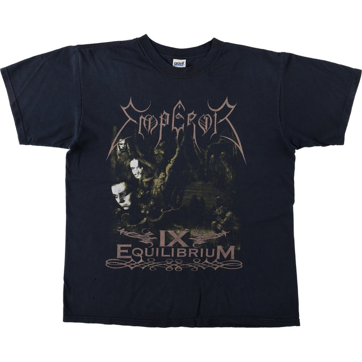 Anvil Emperor IX Equilibrium Album Band T-Shirt (Men's Size L) cotton black type Vintage Second Hand