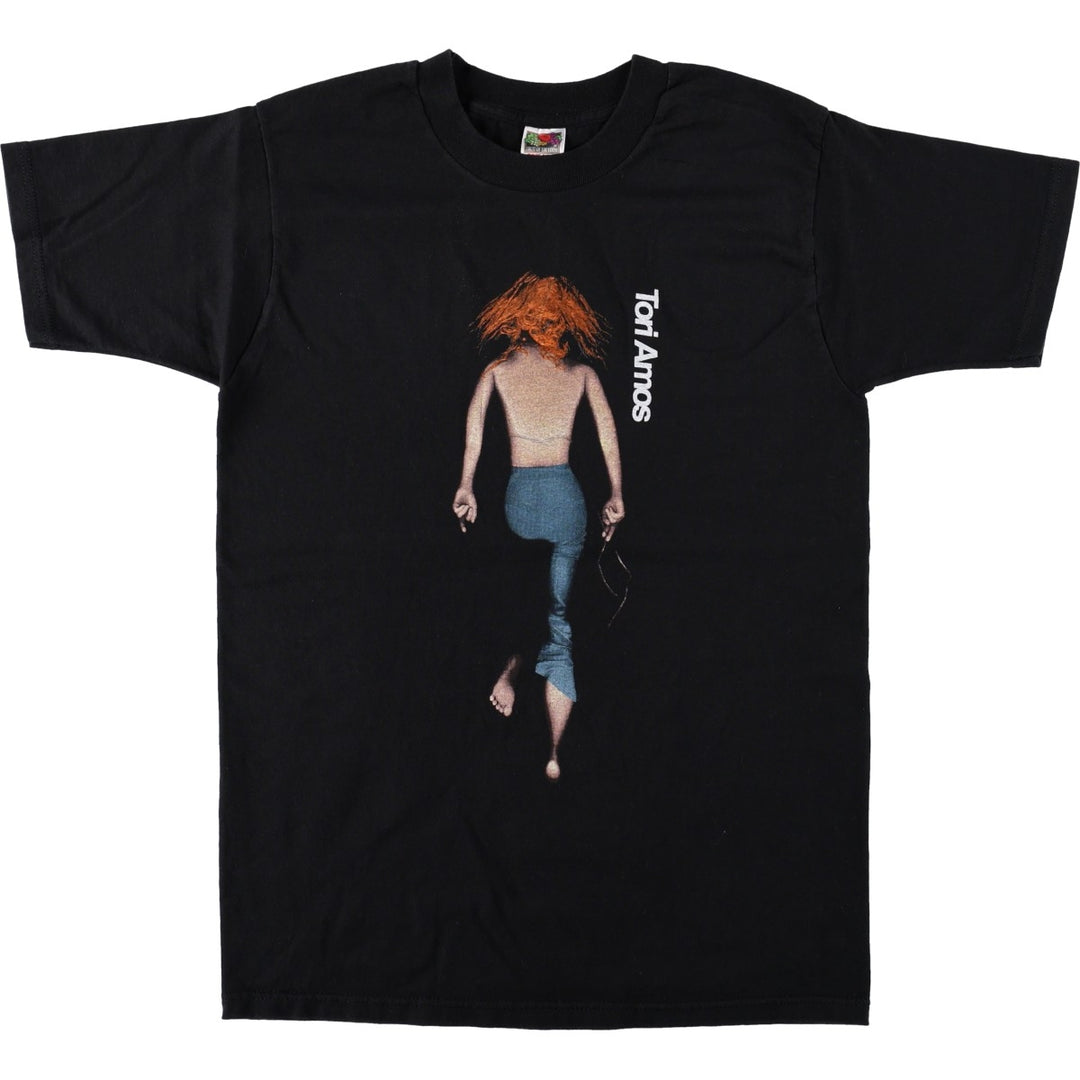 90s-00'S TORI AMOS Plugged 98 Tour Band T-Shirt (Men's Size S) cotton black type Vintage Second Hand