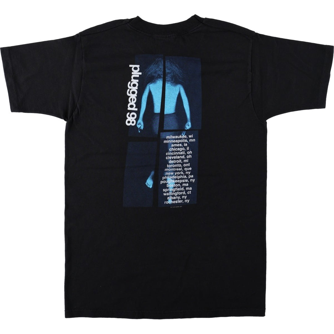90s-00'S TORI AMOS Plugged 98 Tour Band T-Shirt (Men's Size S) cotton black type Vintage Second Hand