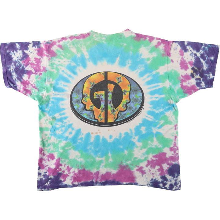 90'S Grateful Dead Skull Pattern Tie-Dye Band T-Shirt, Men's Size L (approx.), Vintage unclear Blue type light blue Vintage Second Hand