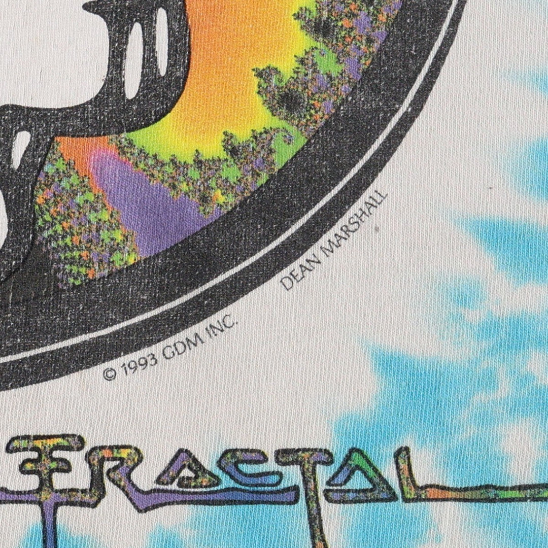 90'S Grateful Dead Skull Pattern Tie-Dye Band T-Shirt, Men's Size L (approx.), Vintage unclear Blue type light blue Vintage Second Hand