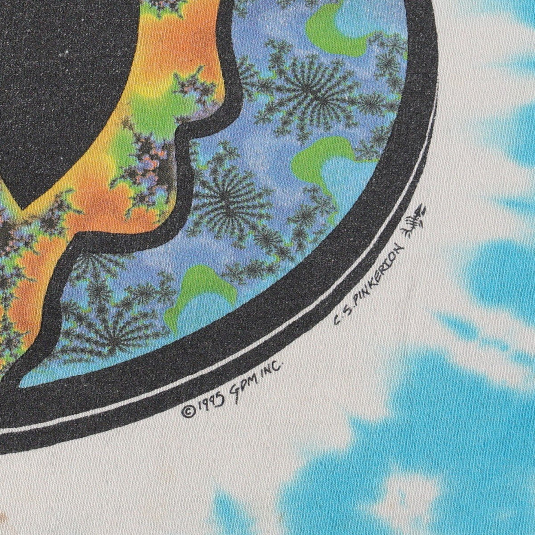 90'S Grateful Dead Skull Pattern Tie-Dye Band T-Shirt, Men's Size L (approx.), Vintage unclear Blue type light blue Vintage Second Hand