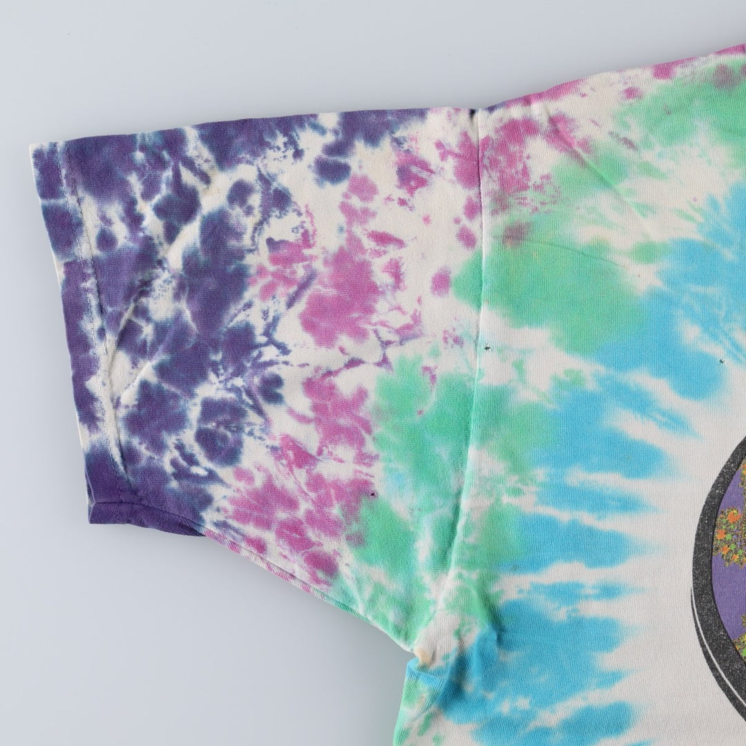 90'S Grateful Dead Skull Pattern Tie-Dye Band T-Shirt, Men's Size L (approx.), Vintage unclear Blue type light blue Vintage Second Hand
