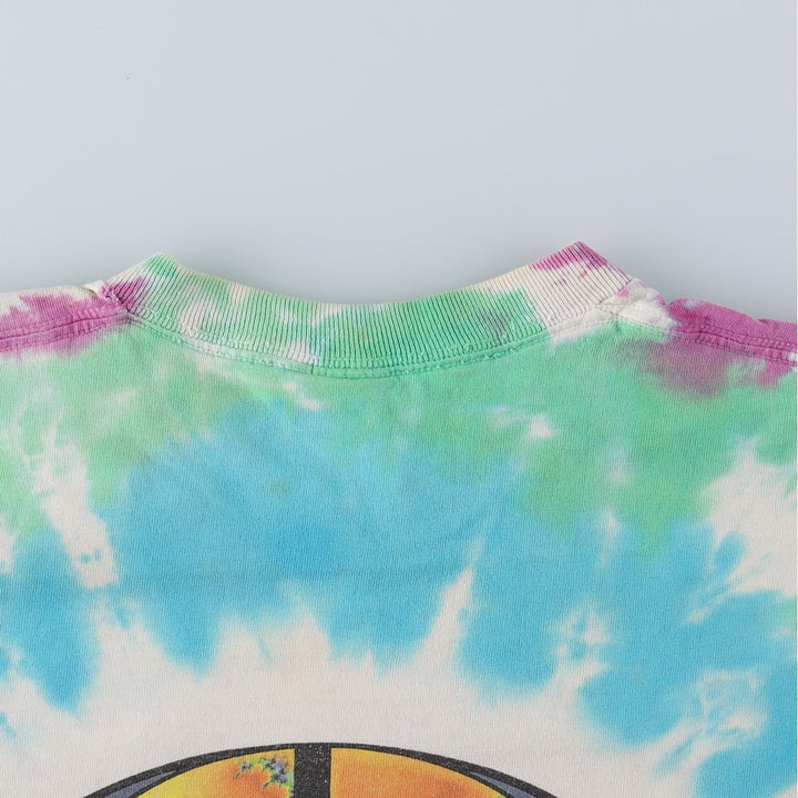 90'S Grateful Dead Skull Pattern Tie-Dye Band T-Shirt, Men's Size L (approx.), Vintage unclear Blue type light blue Vintage Second Hand