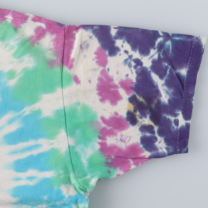 90'S Grateful Dead Skull Pattern Tie-Dye Band T-Shirt, Men's Size L (approx.), Vintage unclear Blue type light blue Vintage Second Hand