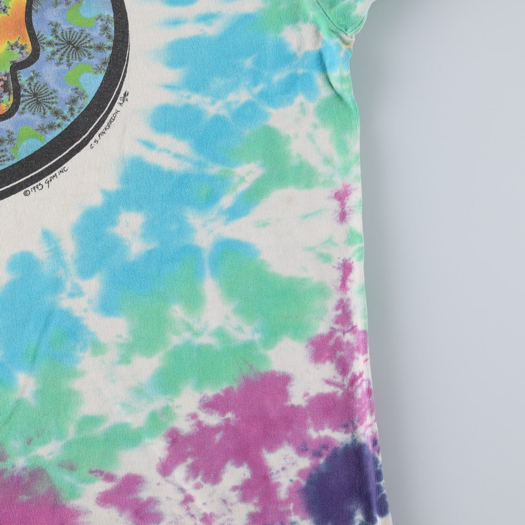 90'S Grateful Dead Skull Pattern Tie-Dye Band T-Shirt, Men's Size L (approx.), Vintage unclear Blue type light blue Vintage Second Hand