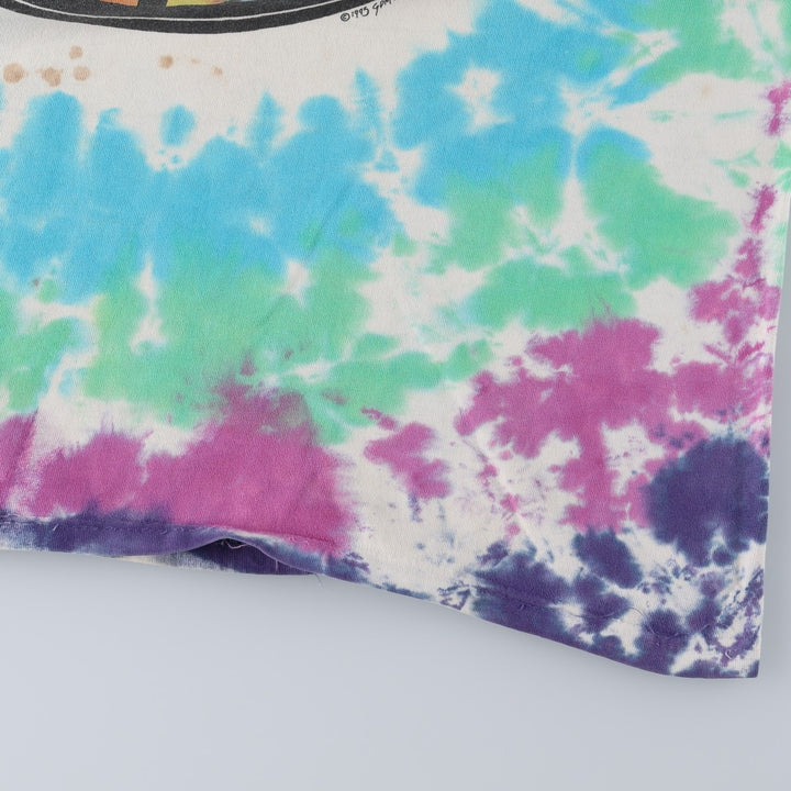 90'S Grateful Dead Skull Pattern Tie-Dye Band T-Shirt, Men's Size L (approx.), Vintage unclear Blue type light blue Vintage Second Hand