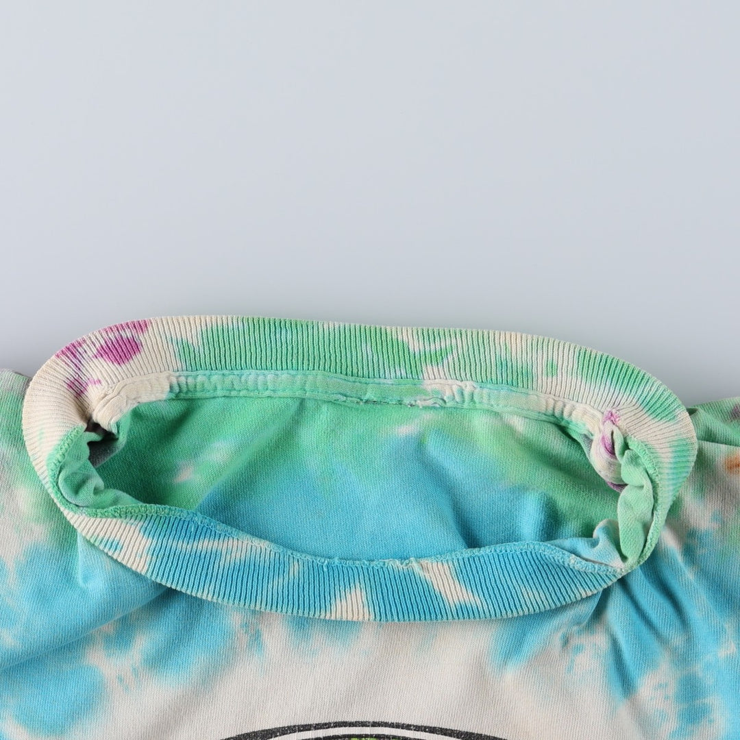 90'S Grateful Dead Skull Pattern Tie-Dye Band T-Shirt, Men's Size L (approx.), Vintage unclear Blue type light blue Vintage Second Hand