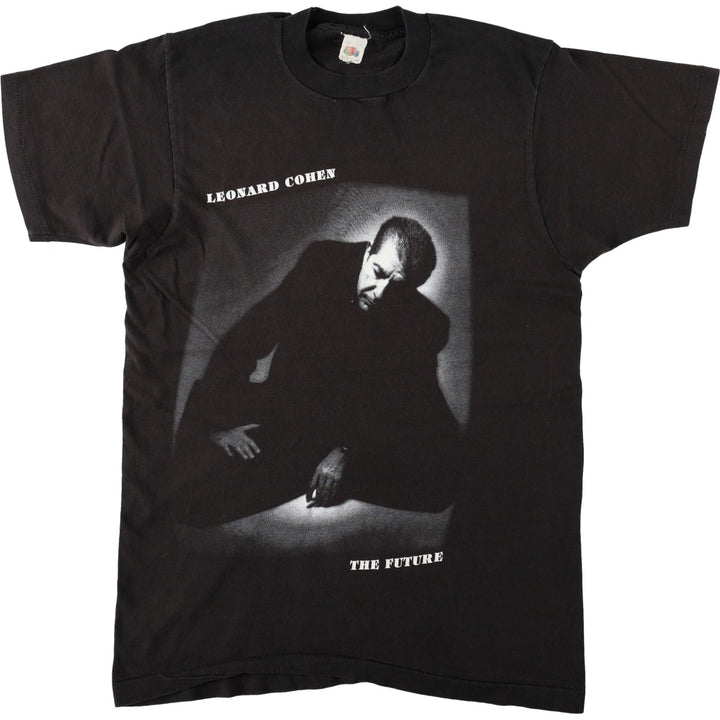 90'S Leonard Cohen album The Future band t-shirt, men's size L equivalent, vintage. cotton black type Vintage Second Hand