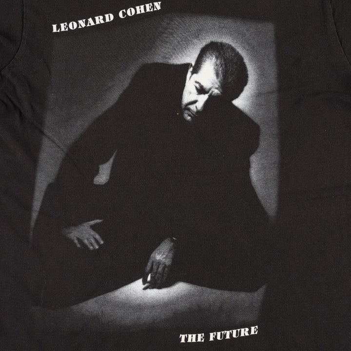 90'S Leonard Cohen album The Future band t-shirt, men's size L equivalent, vintage. cotton black type Vintage Second Hand