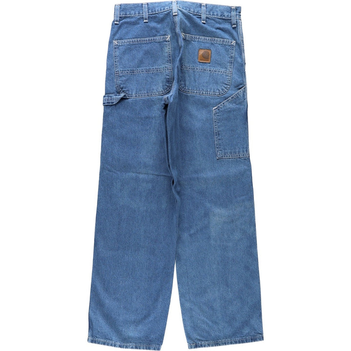 Carhartt Original Dungaree Fit Denim Painter Pants, Made in USA, Men's Size W31 (approx.) cotton blue type Vintage Second Hand