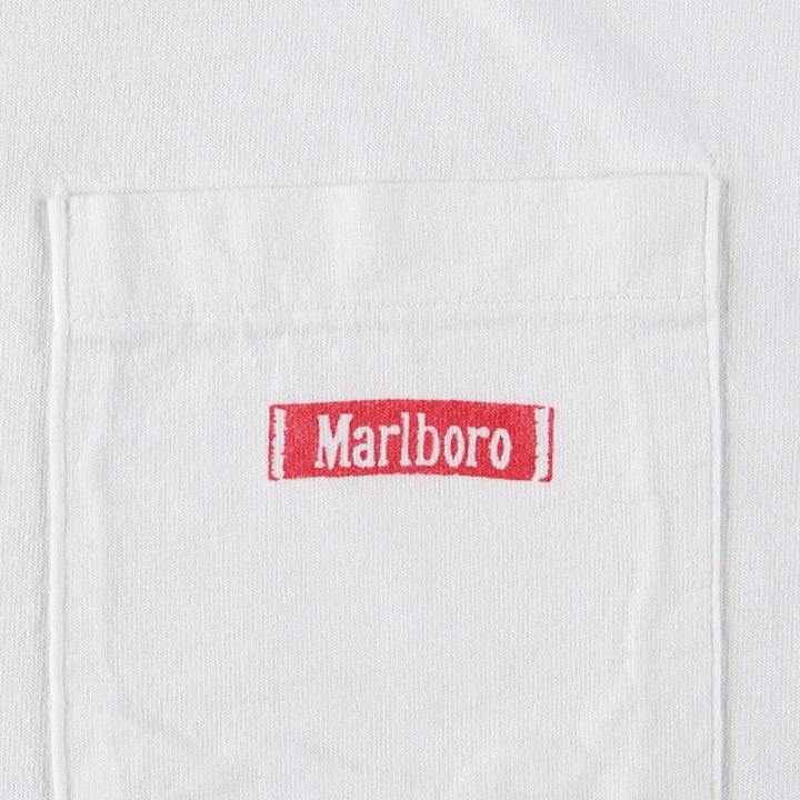 Vintage 90'S Fruit of the Loom Marlboro advertising T-shirt, Made in USA, Men's XL cotton white type Vintage Second Hand