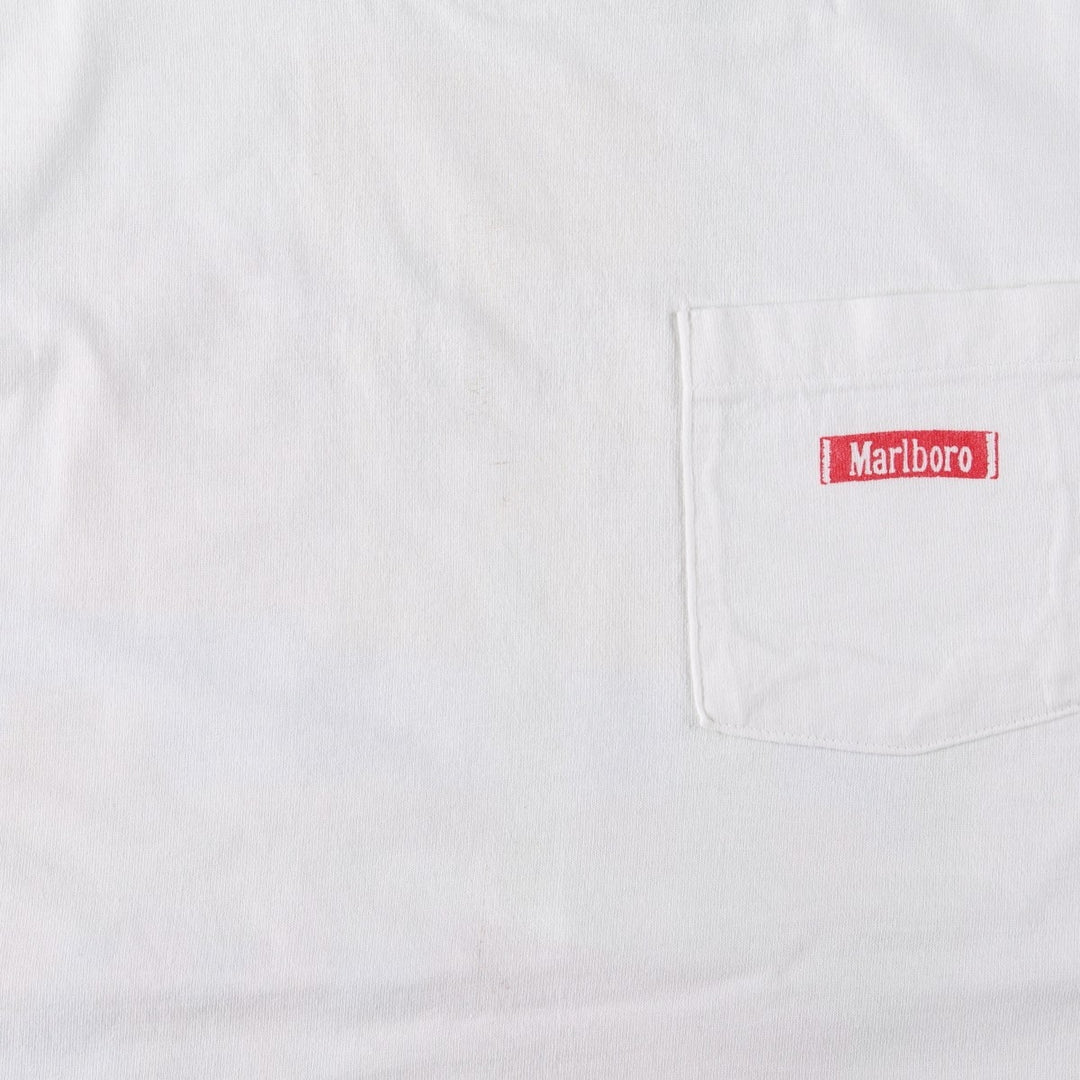 Vintage 90'S Fruit of the Loom Marlboro advertising T-shirt, Made in USA, Men's XL cotton white type Vintage Second Hand