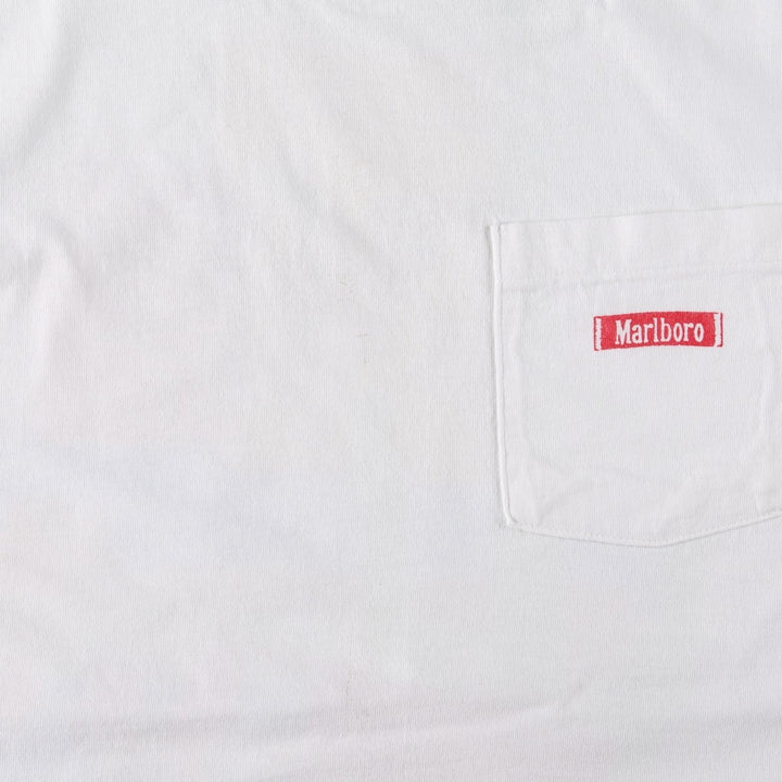 Vintage 90'S Fruit of the Loom Marlboro advertising T-shirt, Made in USA, Men's XL cotton white type Vintage Second Hand