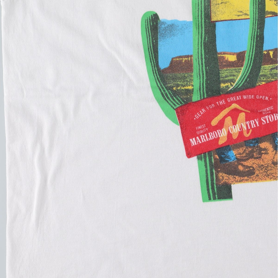 Vintage 90'S Fruit of the Loom Marlboro advertising T-shirt, Made in USA, Men's XL cotton white type Vintage Second Hand