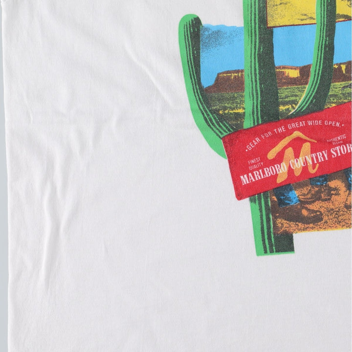 Vintage 90'S Fruit of the Loom Marlboro advertising T-shirt, Made in USA, Men's XL cotton white type Vintage Second Hand