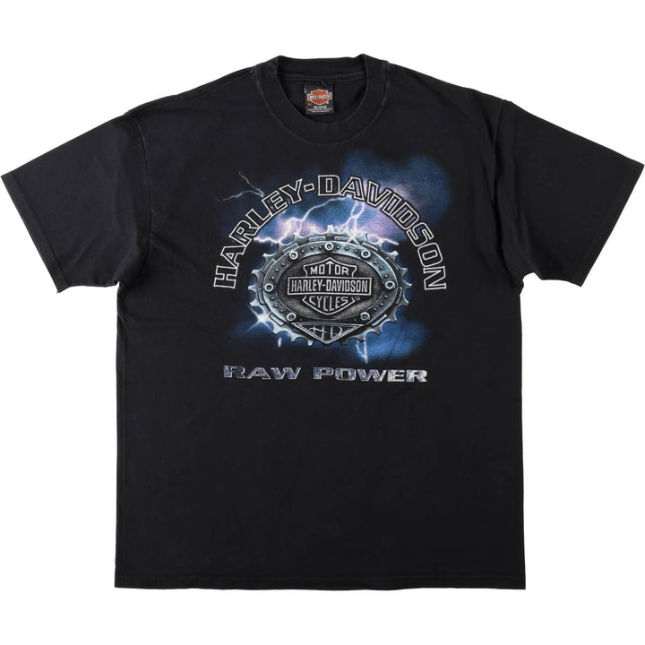 90'S Harley Davidson Eagle Pattern Motorcycle Bike T-shirt Made in USA Men's XL Vintage cotton black type Vintage Second Hand