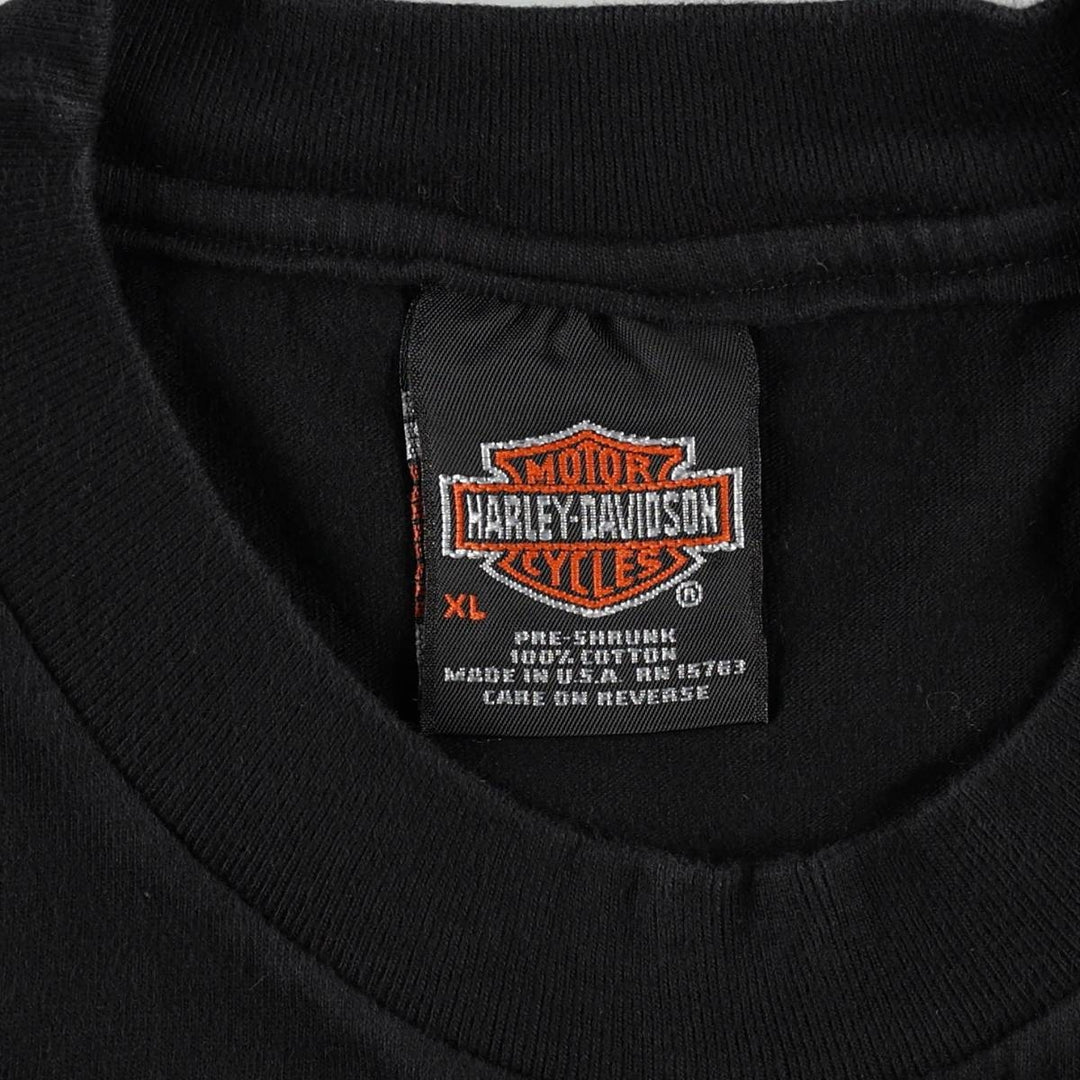 90'S Harley Davidson Eagle Pattern Motorcycle Bike T-shirt Made in USA Men's XL Vintage cotton black type Vintage Second Hand