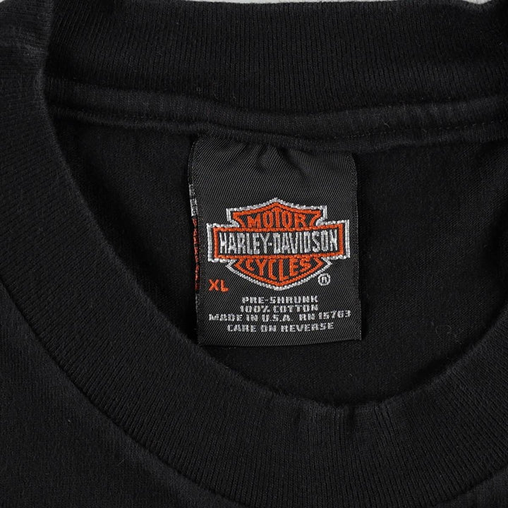90'S Harley Davidson Eagle Pattern Motorcycle Bike T-shirt Made in USA Men's XL Vintage cotton black type Vintage Second Hand