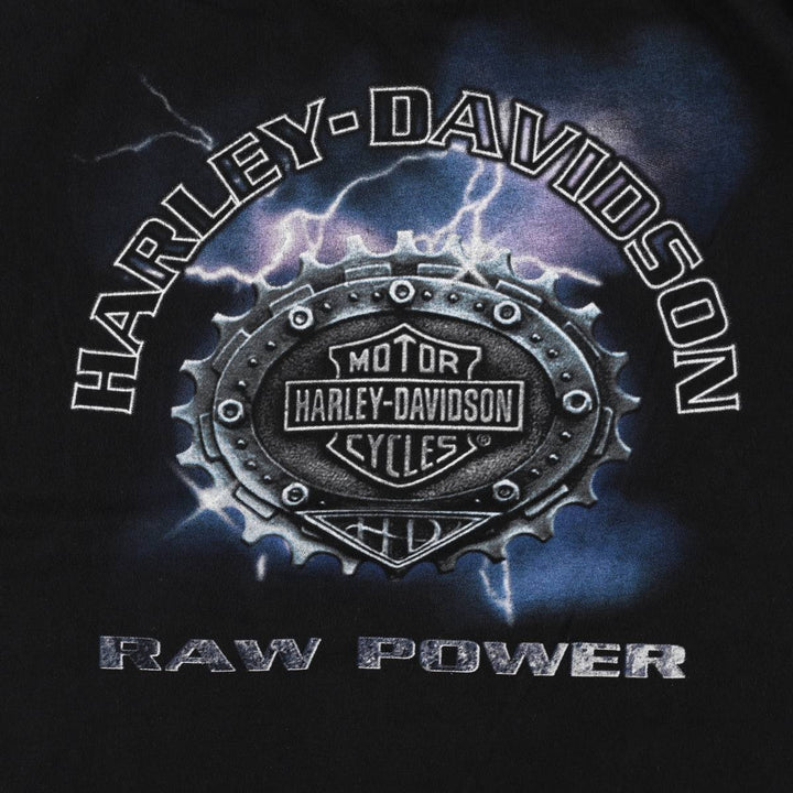 90'S Harley Davidson Eagle Pattern Motorcycle Bike T-shirt Made in USA Men's XL Vintage cotton black type Vintage Second Hand