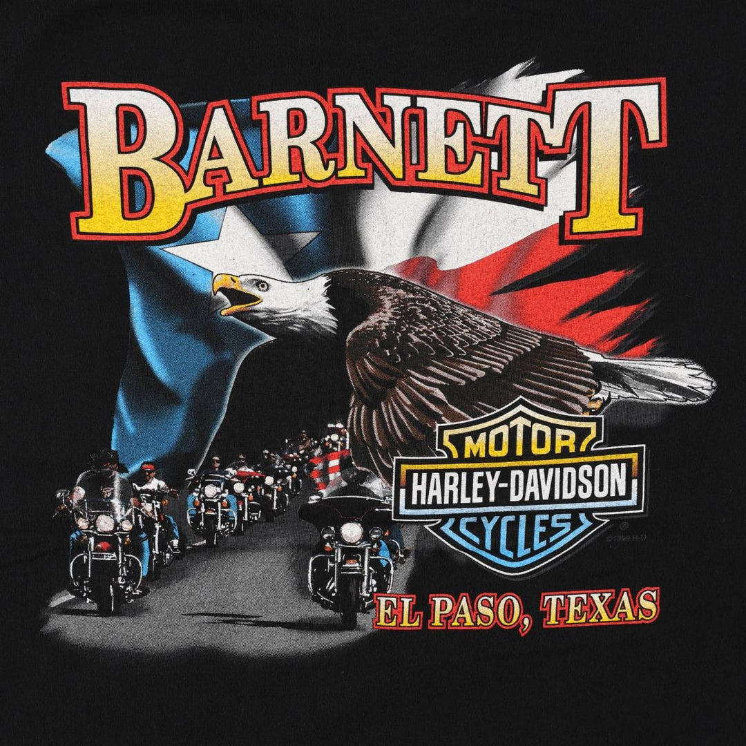 90'S Harley Davidson Eagle Pattern Motorcycle Bike T-shirt Made in USA Men's XL Vintage cotton black type Vintage Second Hand