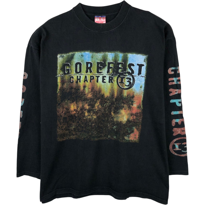 90'S B and C GOREFEST Long-Sleeve Band T-Shirt, Men's XL (approx.), Vintage cotton black type Vintage Second Hand