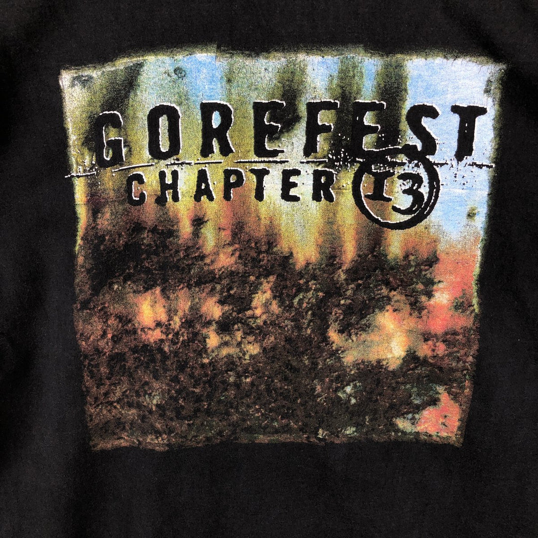 90'S B and C GOREFEST Long-Sleeve Band T-Shirt, Men's XL (approx.), Vintage cotton black type Vintage Second Hand