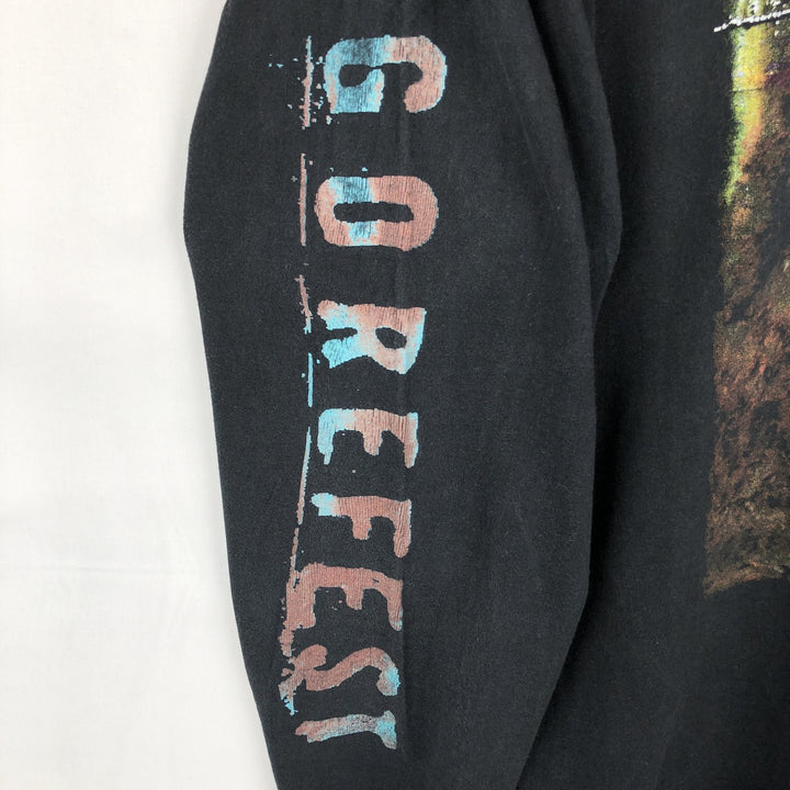90'S B and C GOREFEST Long-Sleeve Band T-Shirt, Men's XL (approx.), Vintage cotton black type Vintage Second Hand