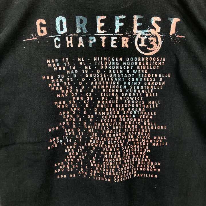 90'S B and C GOREFEST Long-Sleeve Band T-Shirt, Men's XL (approx.), Vintage cotton black type Vintage Second Hand