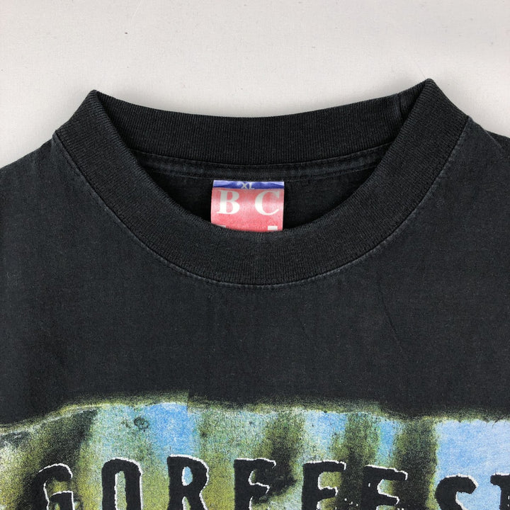 90'S B and C GOREFEST Long-Sleeve Band T-Shirt, Men's XL (approx.), Vintage cotton black type Vintage Second Hand