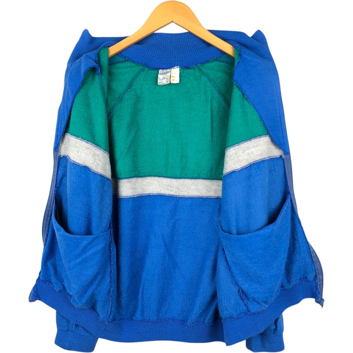 1980'S Adidas full-zip sweatshirt, made in France, men's size M equivalent, vintage. acrylic blue type Vintage Second Hand