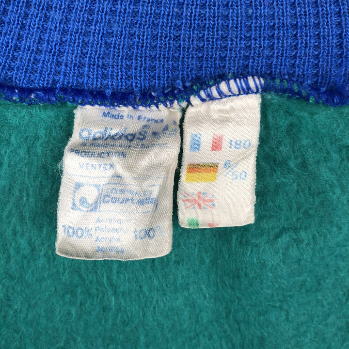 1980'S Adidas full-zip sweatshirt, made in France, men's size M equivalent, vintage. acrylic blue type Vintage Second Hand