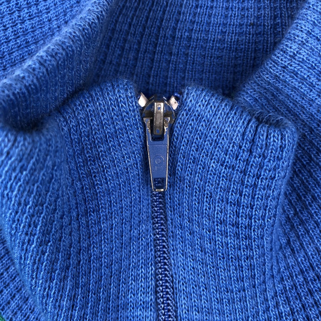 1980'S Adidas full-zip sweatshirt, made in France, men's size M equivalent, vintage. acrylic blue type Vintage Second Hand