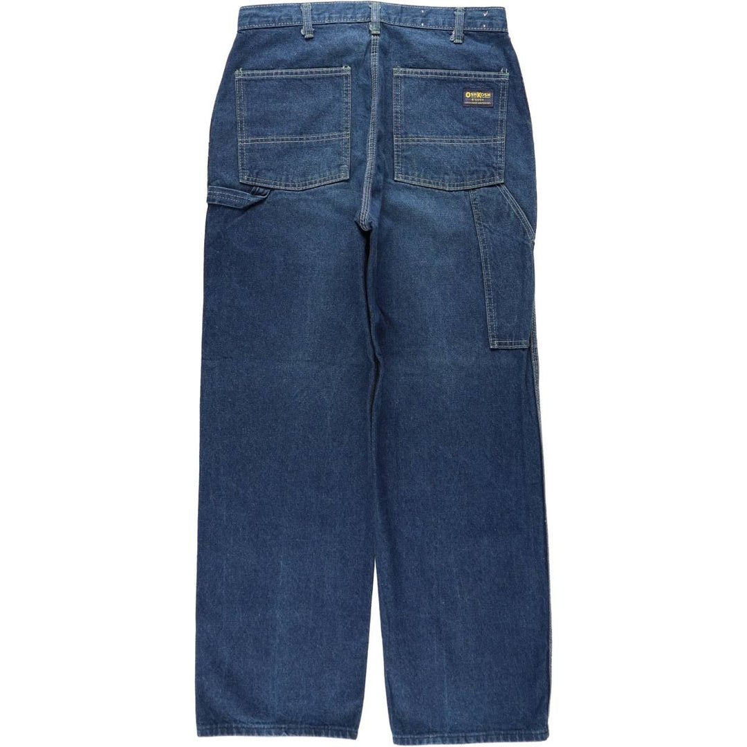 OshKosh B'Gosh Denim Painter Pants, Made in USA, Men's Size W32 (approx.), Vintage unclear blue type Vintage Second Hand