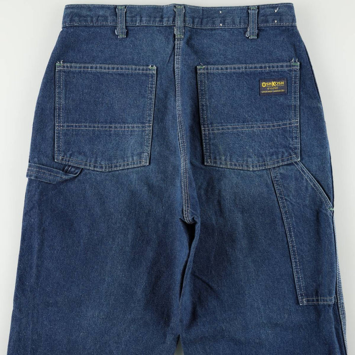 OshKosh B'Gosh Denim Painter Pants, Made in USA, Men's Size W32 (approx.), Vintage unclear blue type Vintage Second Hand