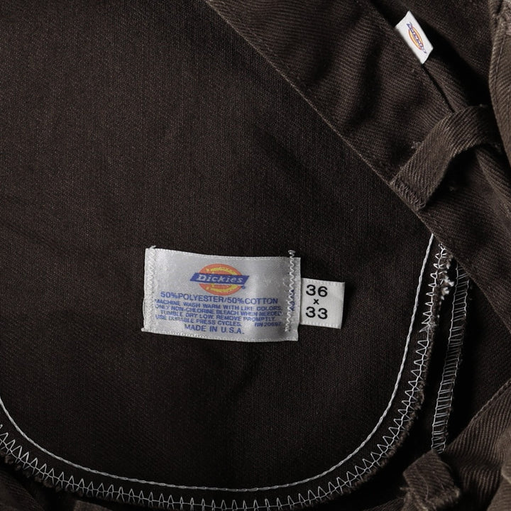 70s-80'S Dickies work pants, flare pants, made in USA, men's size W35 equivalent, vintage. polyester brown type Vintage Second Hand